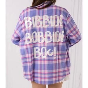 NWOT Cakeworthy Disney Fairy Godmother Cinderella Purple Flannel Shirt 4X